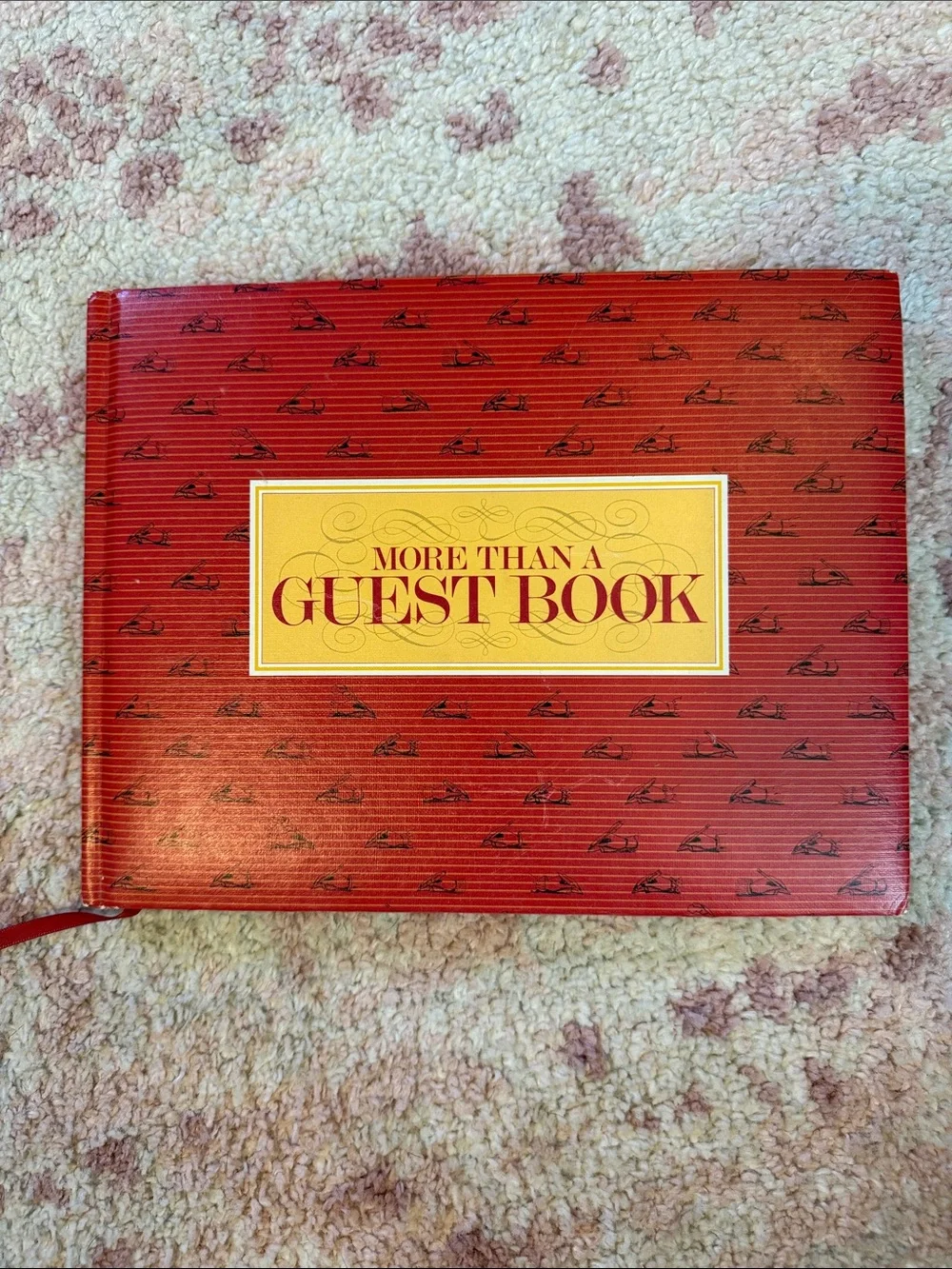 Vintage *Unused* “More Than A Guest Book” Red Hardcover